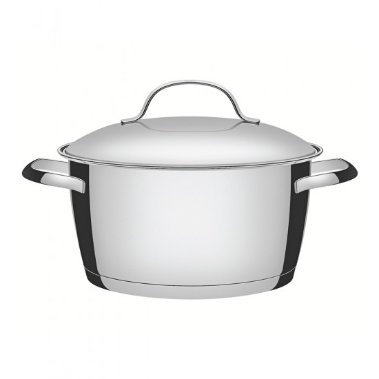 Caçarola 24cm 5,70 Litros Allegra Aço Inox Tramontina Fundo Triplo Com Tampa
